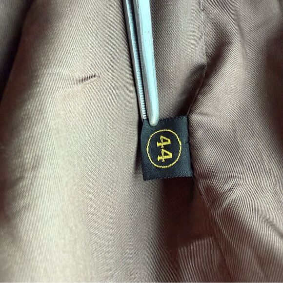 VINTAGE 70s McGregor Coat Whiskey Brown Suede Leather Bomber Barn Jacket | Sz 44 - Picture 8 of 14